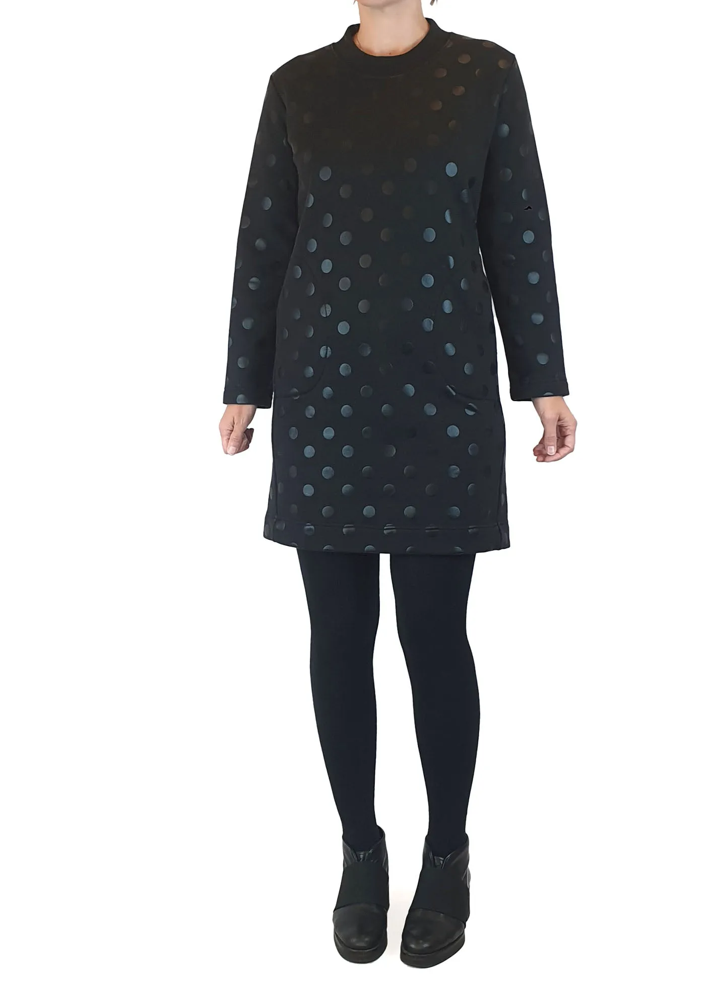 Gorman black jumper dress with black polka dots size 8 (excellent condition)