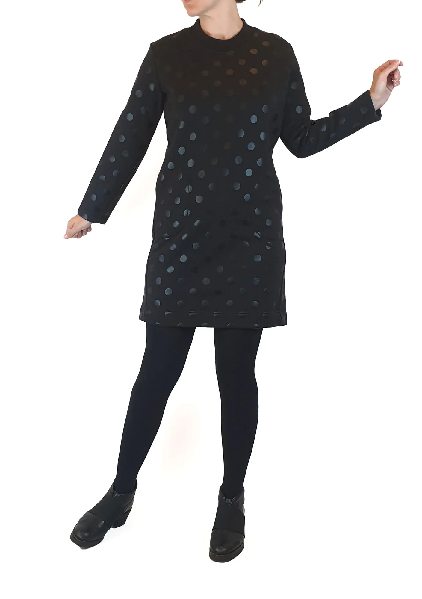 Gorman black jumper dress with black polka dots size 8 (excellent condition)