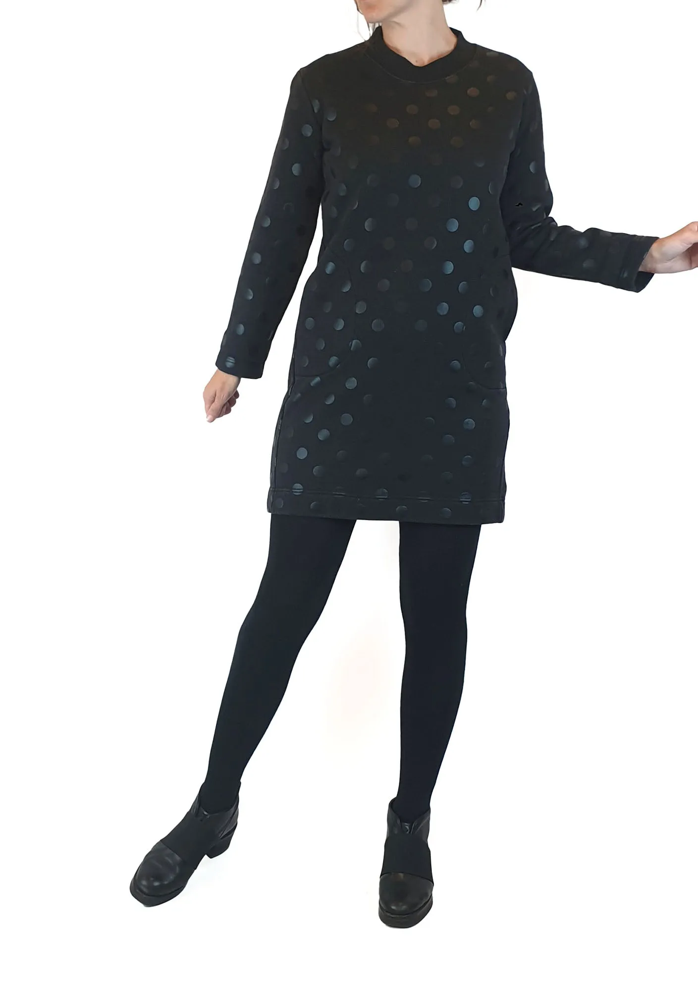 Gorman black jumper dress with black polka dots size 8 (very good condition)