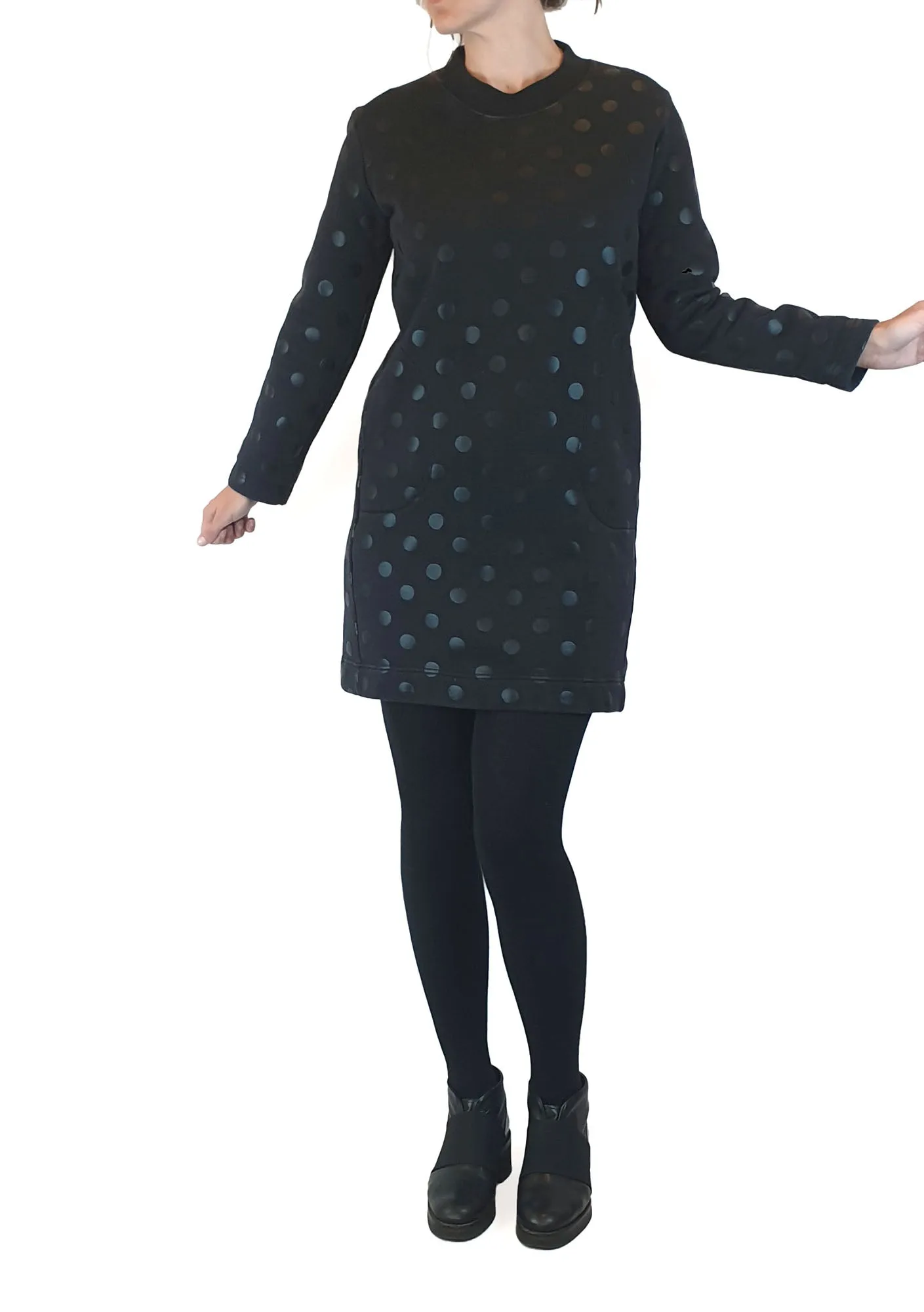 Gorman black jumper dress with black polka dots size 8 (very good condition)
