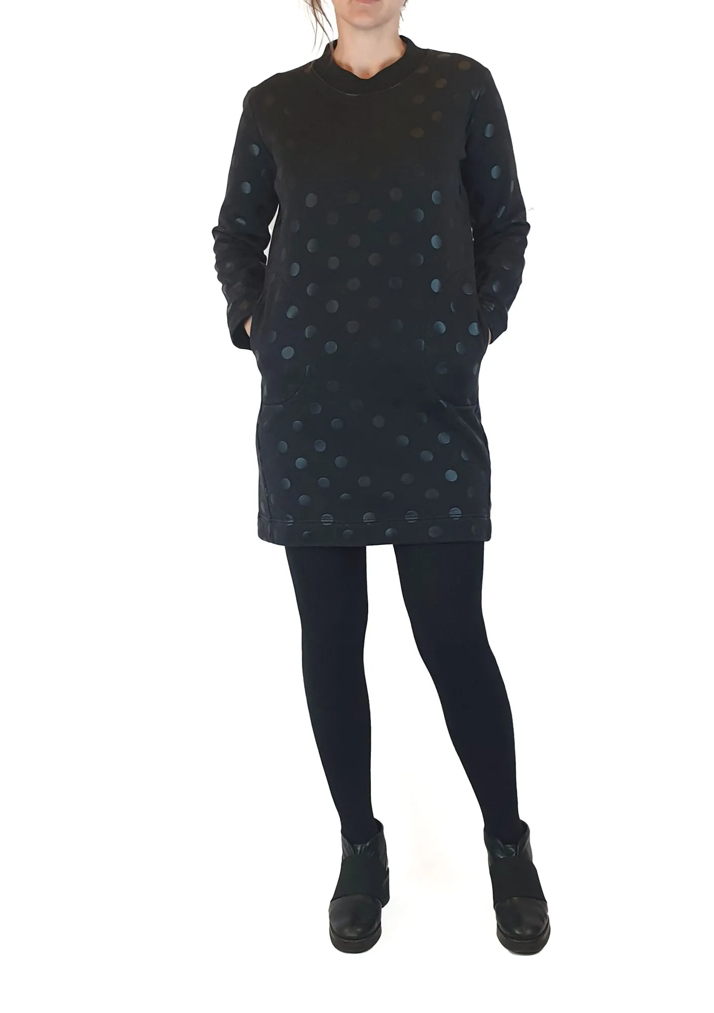 Gorman black jumper dress with black polka dots size 8 (very good condition)