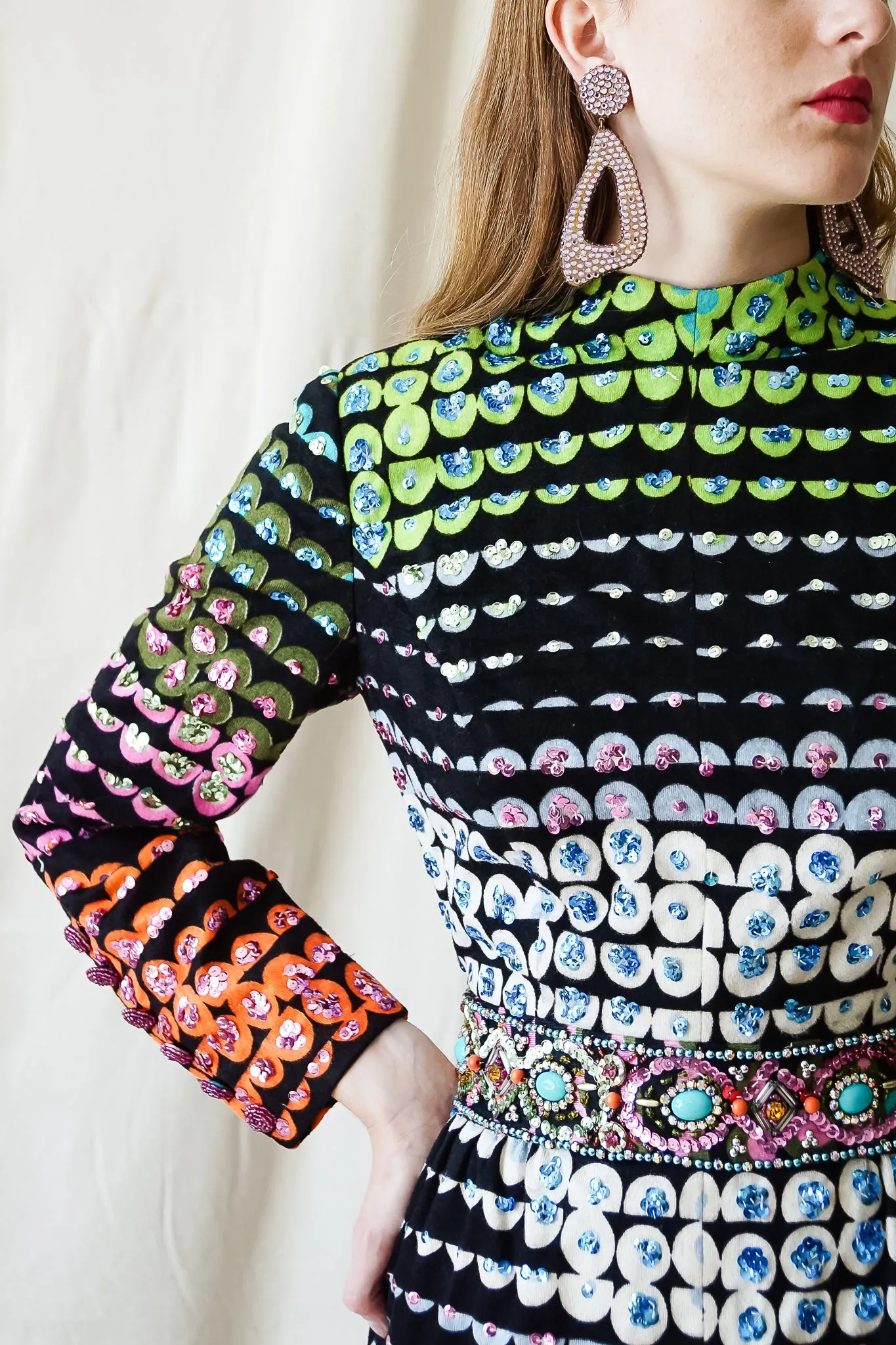Graphic Rainbow Sequin Dress