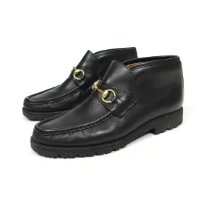 Gucci Black Leather Horsebit Boots Size 8