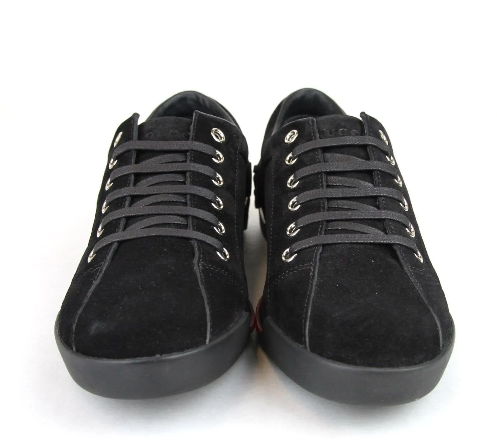 Gucci Sneakers - Gucci Women Black Sneakers Suede Trainer