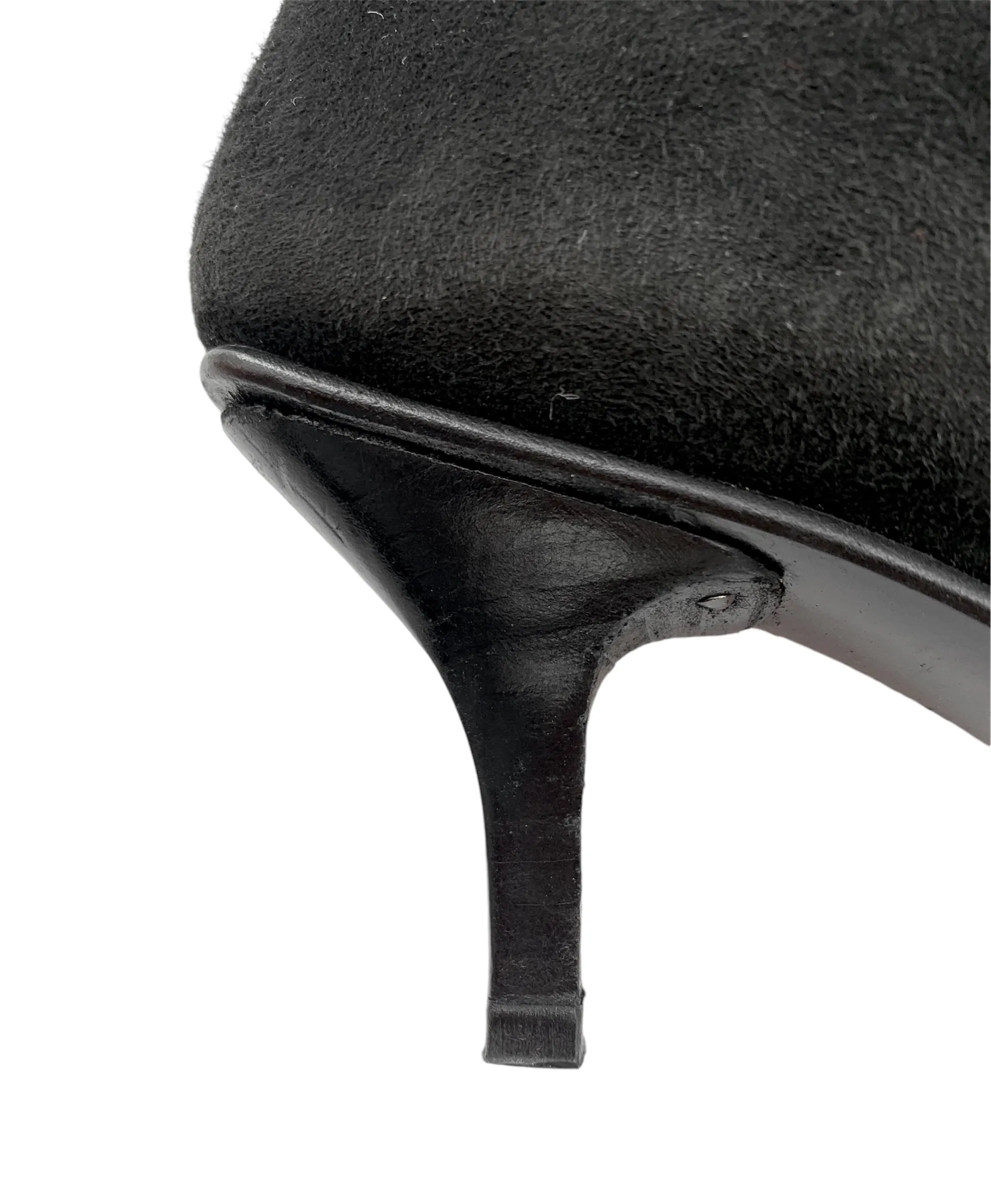 Gucci Y2K Black Suede Kitten Heel Knee Boots, Never Worn