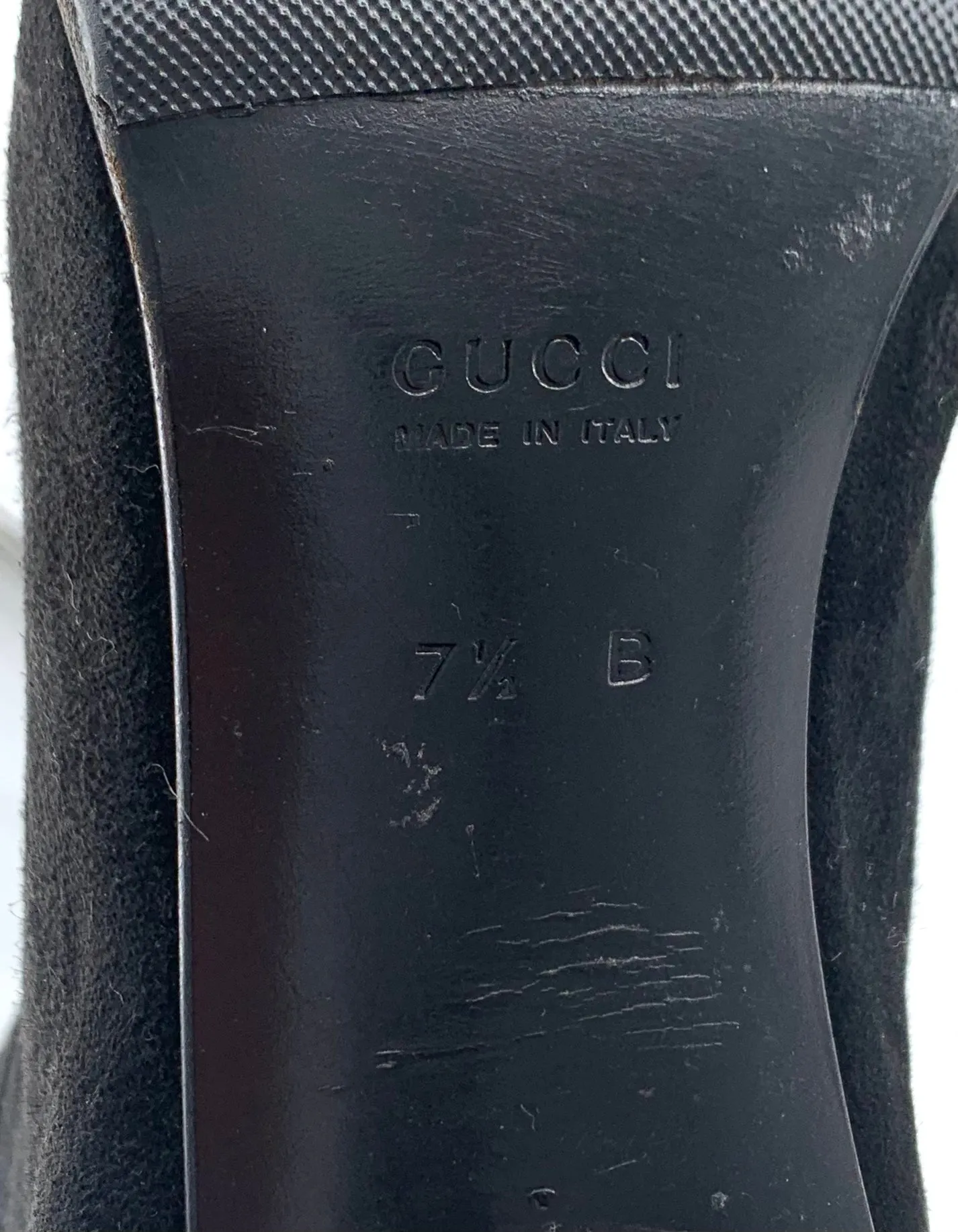 Gucci Y2K Black Suede Kitten Heel Knee Boots, Never Worn