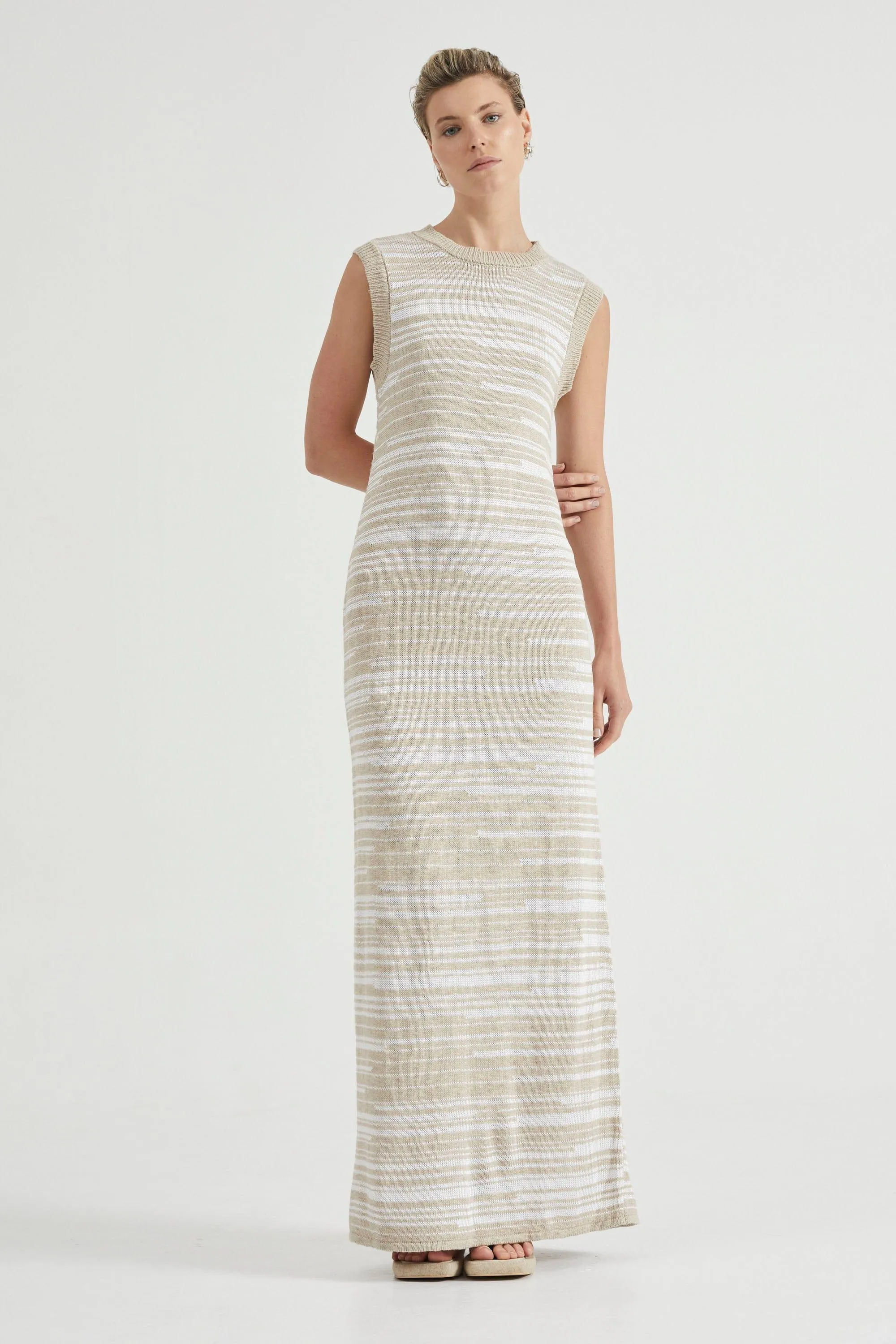 HAZE KNIT MAXI TANK DRESS | PUTTY