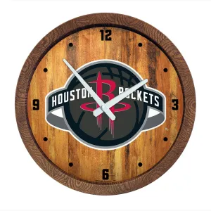 Houston Rockets: Logo - "Faux" Barrel Top Clock
