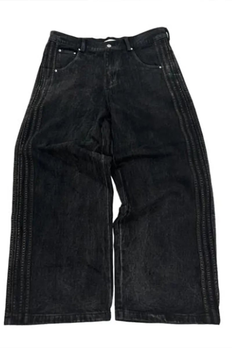 HWT1237 Street Style Wide-Leg Jeans Pant