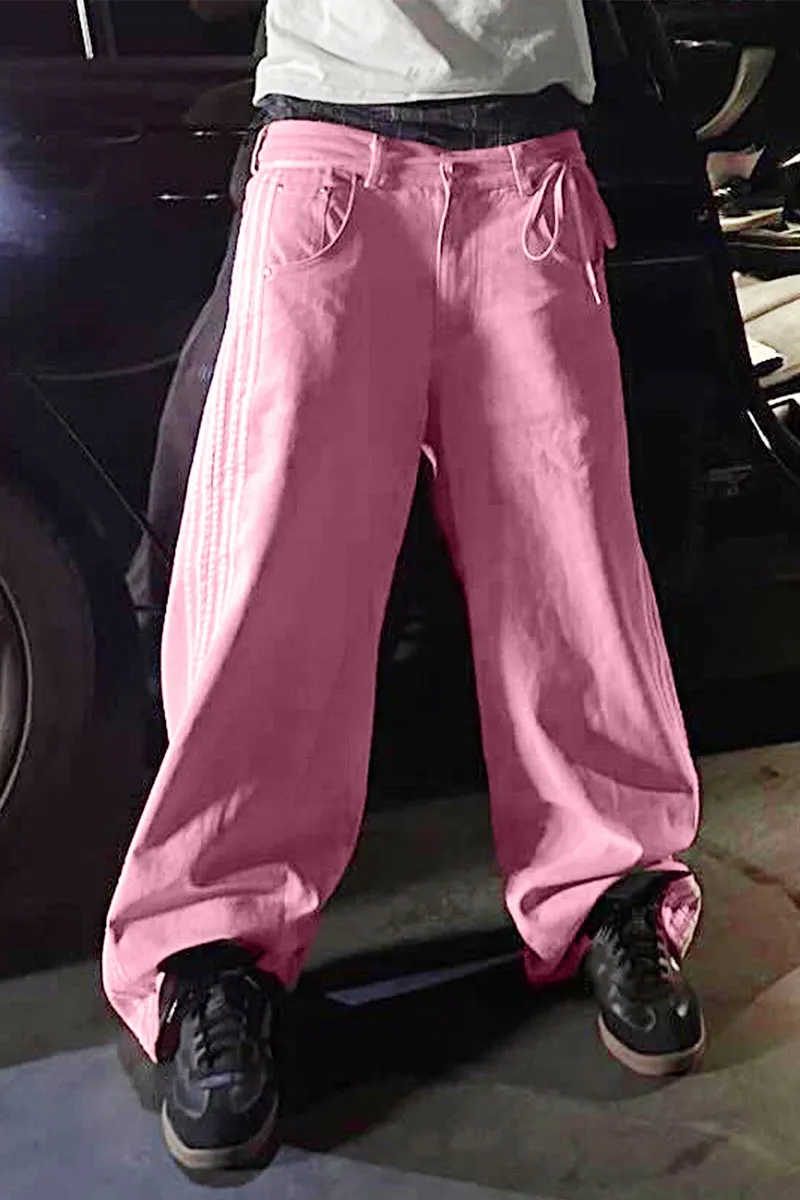 HWT1237 Street Style Wide-Leg Jeans Pant