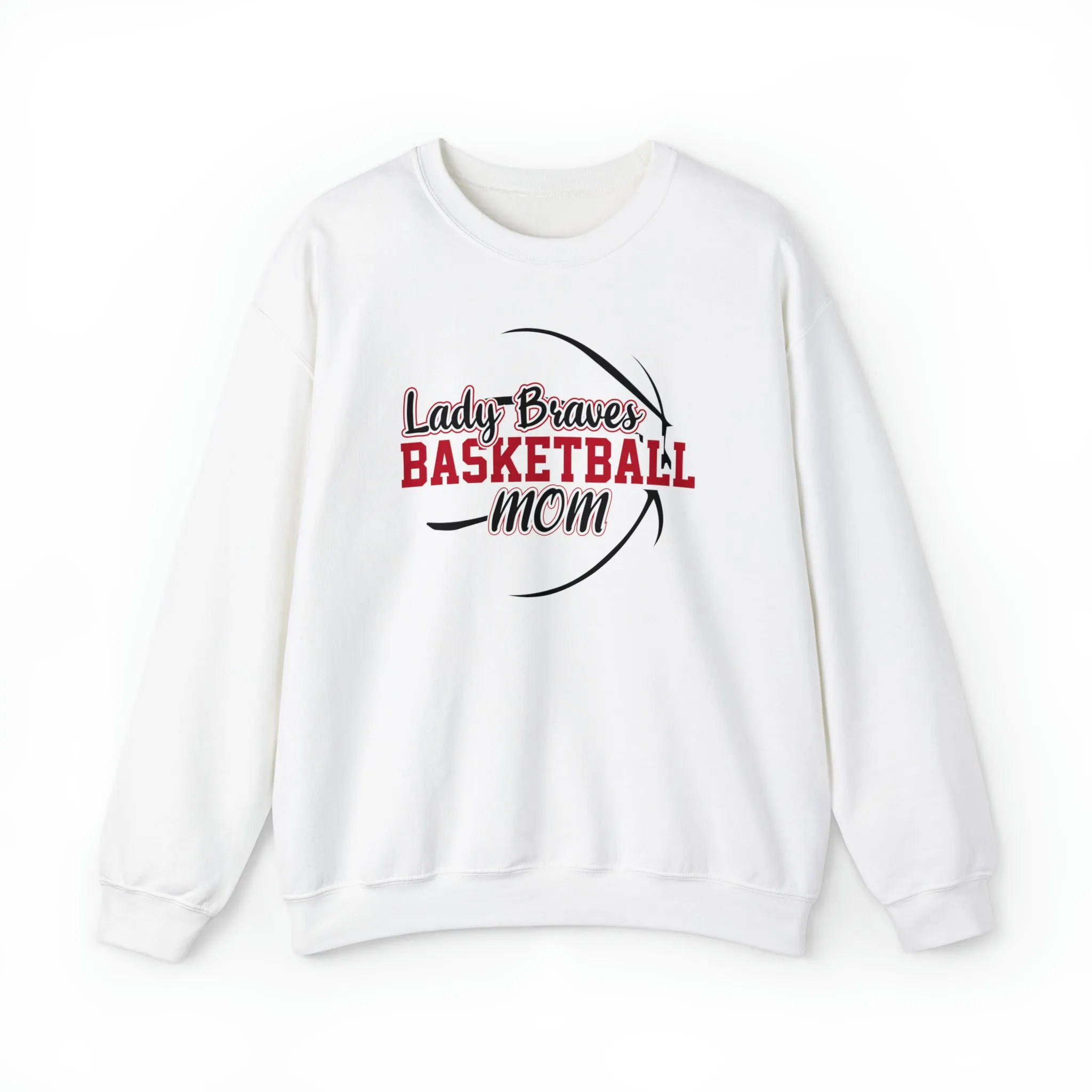 Lady Braves Basketball Mom Unisex Heavy Blend™ Crewneck Sweatshirt