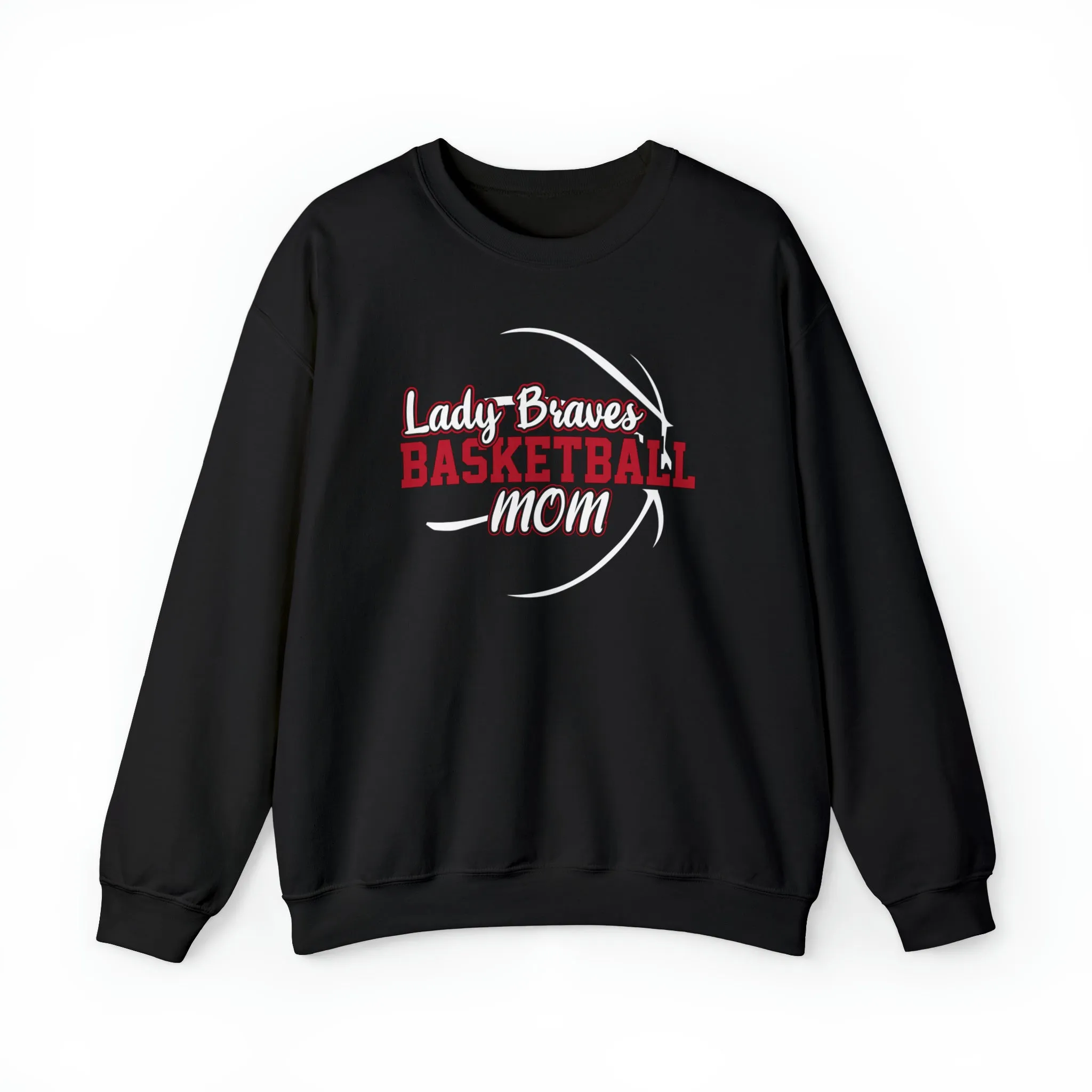 Lady Braves Basketball Mom Unisex Heavy Blend™ Crewneck Sweatshirt