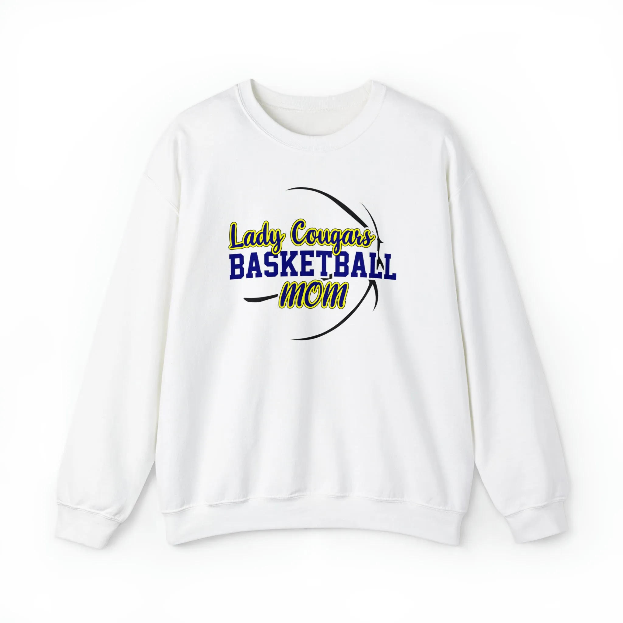 Lady Cougars Basketball Mom Unisex Heavy Blend™ Crewneck Sweatshirt