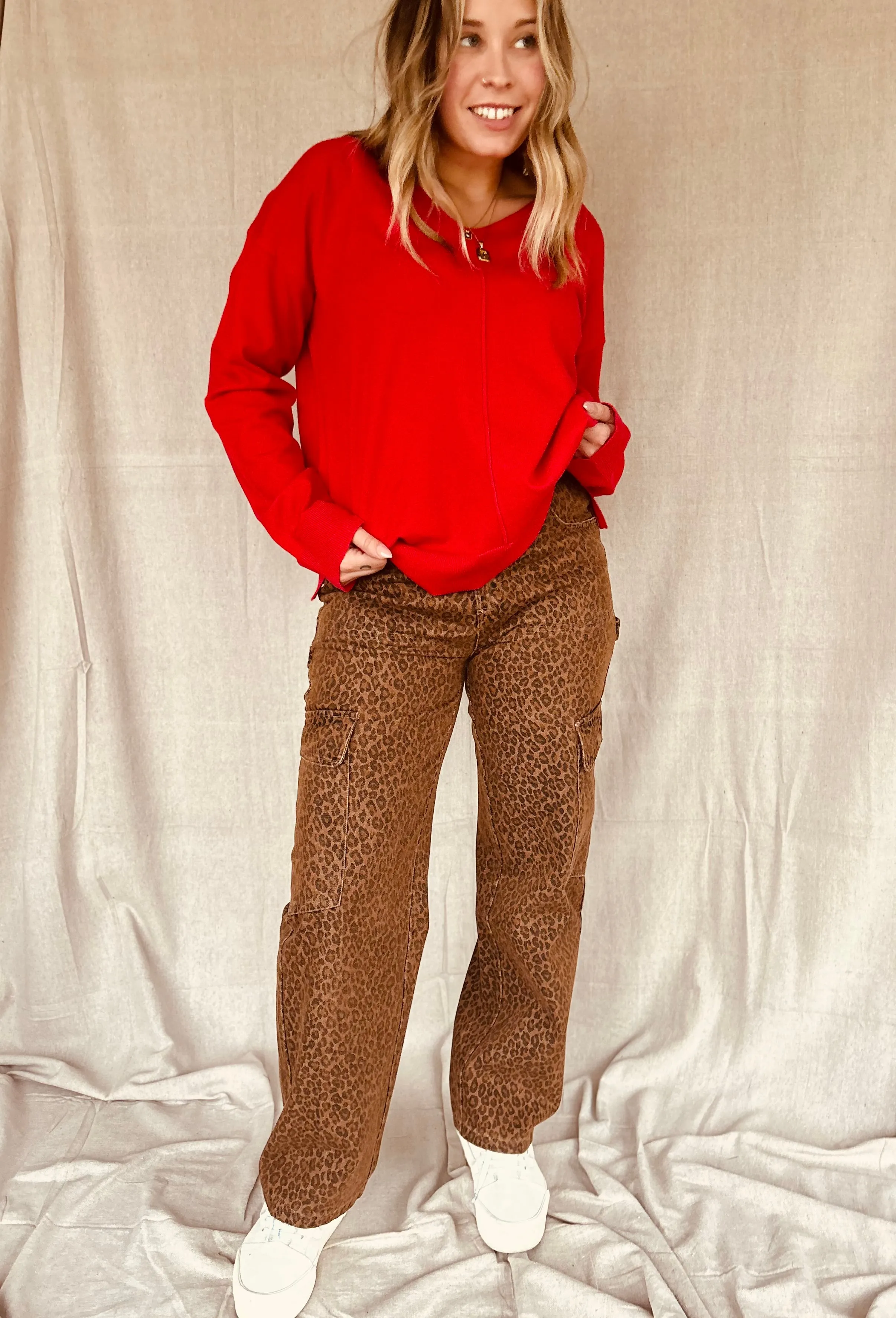 Leopard Print Cargo Pant