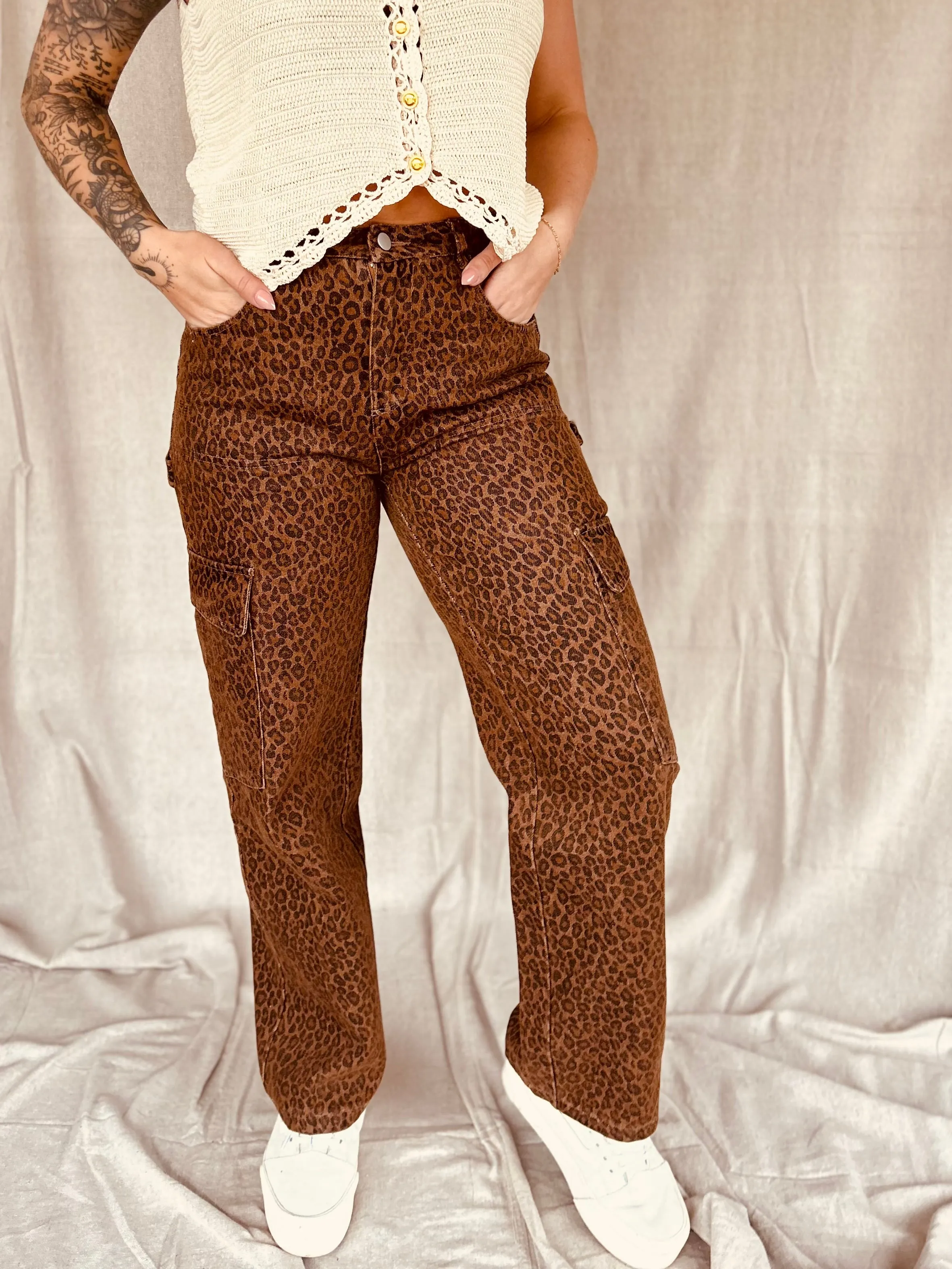 Leopard Print Cargo Pant