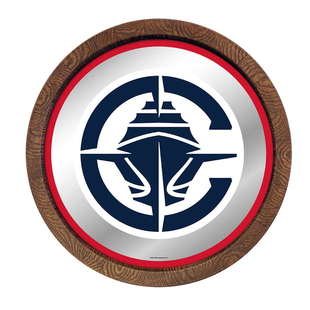 Los Angeles Clippers: "Faux" Barrel Top Mirrored Wall Sign