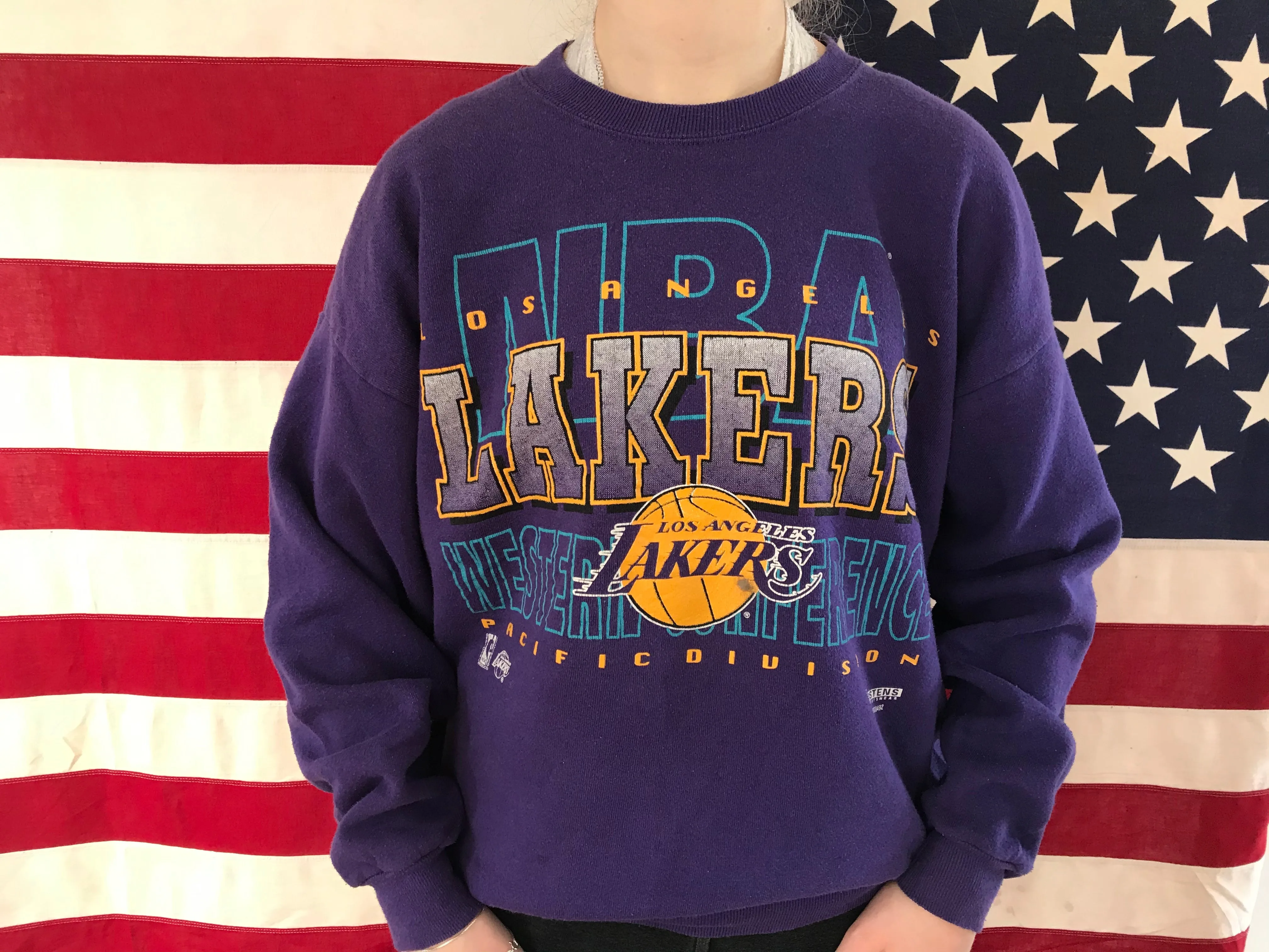 Los Angeles Lakers NBA 90’s Vintage Crew Sporting Sweat by Jostens Sportswear Made in USA