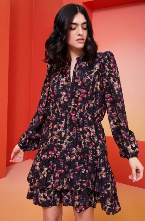 Marie Oliver - Preston Long Sleeved Silk Dress - Mariposa