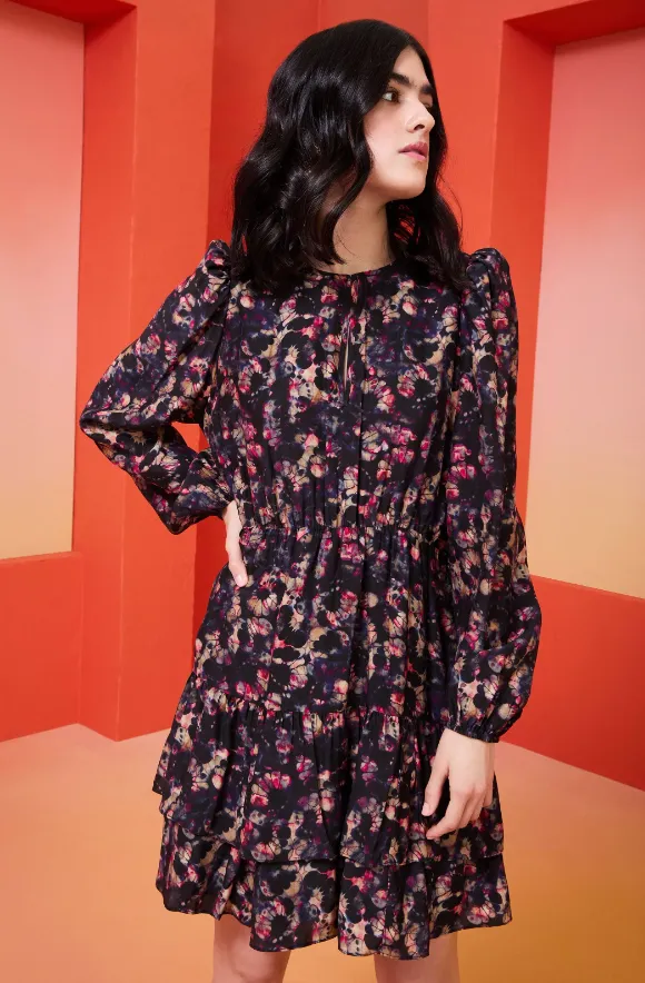 Marie Oliver - Preston Long Sleeved Silk Dress - Mariposa