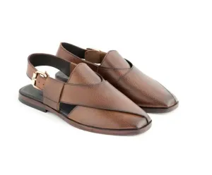 Men Peshawari Brown Chappal