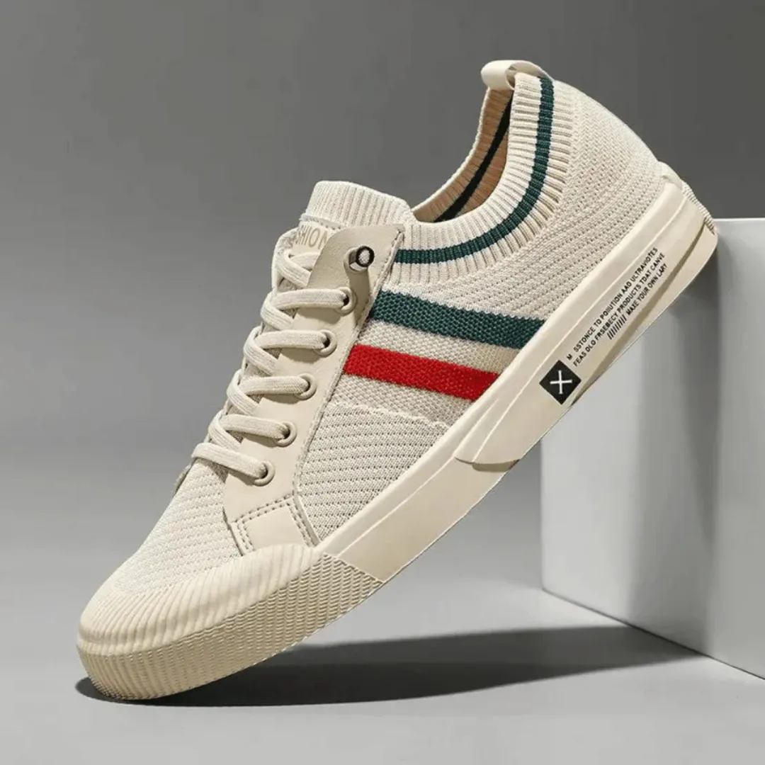 Men's Casual Street Style Striped Sneakers | Lace Up