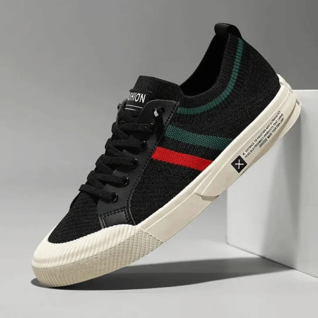 Men's Casual Street Style Striped Sneakers | Lace Up