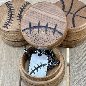 Men's Silver Football, Baseball or Basketball Pendant Necklace