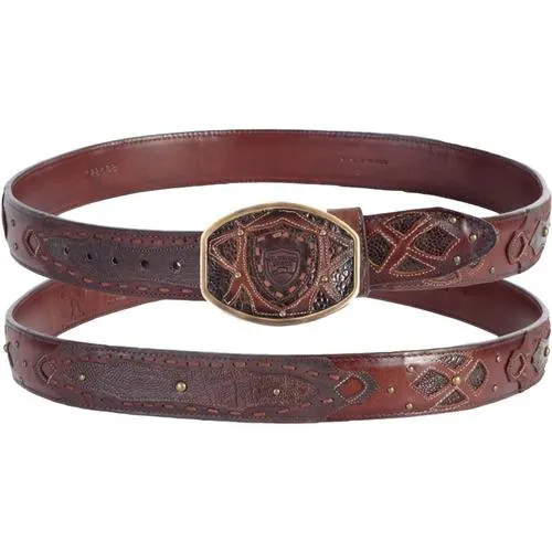 Men's Wild West Ostrich Leg Belt