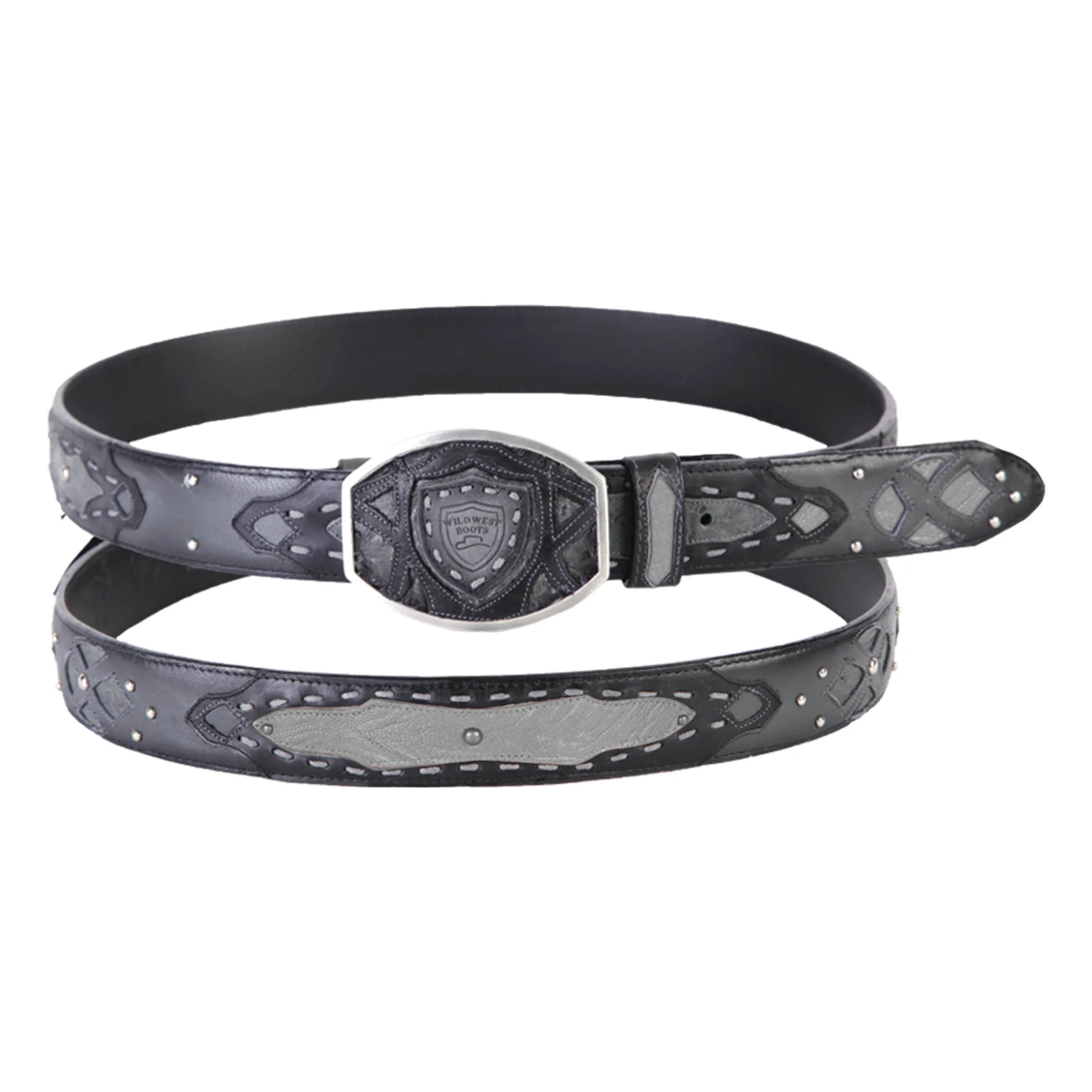 Men's Wild West Ostrich Leg Belt