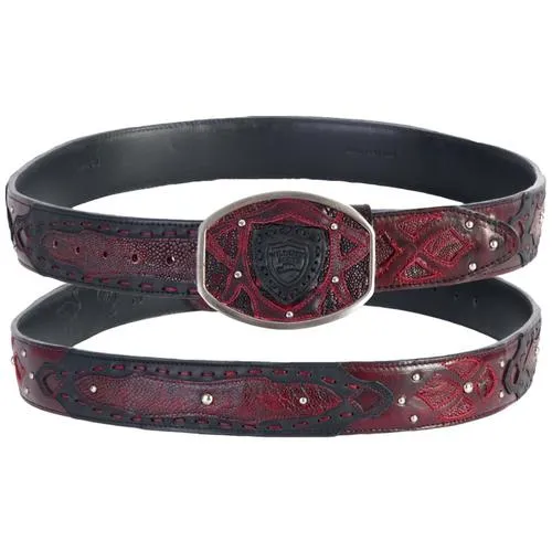 Men's Wild West Ostrich Leg Belt