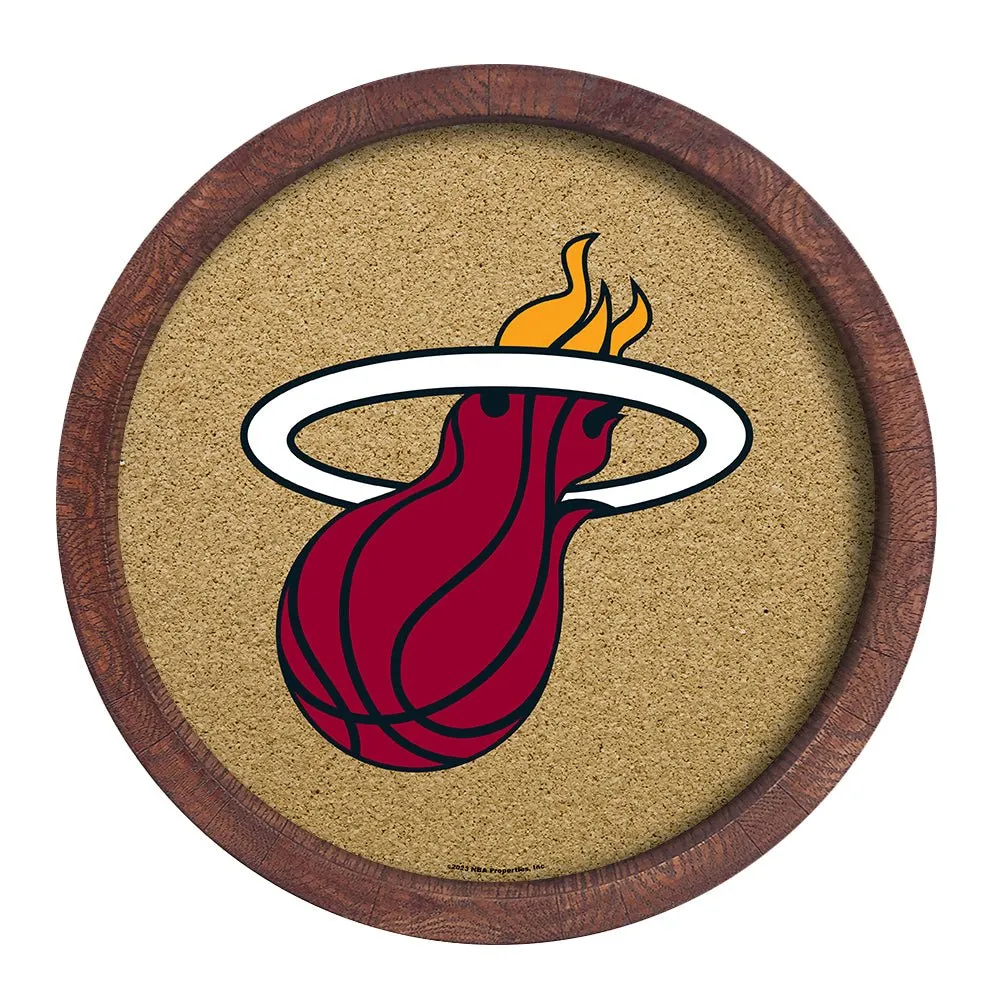 Miami Heat: "Faux" Barrel Framed Cork Board