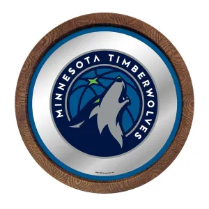 Minnesota Timberwolves: "Faux" Barrel Top Mirrored Wall Sign