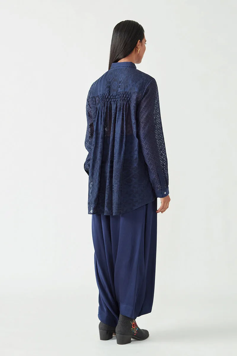 Navy Ellie Embroidered Shirt
