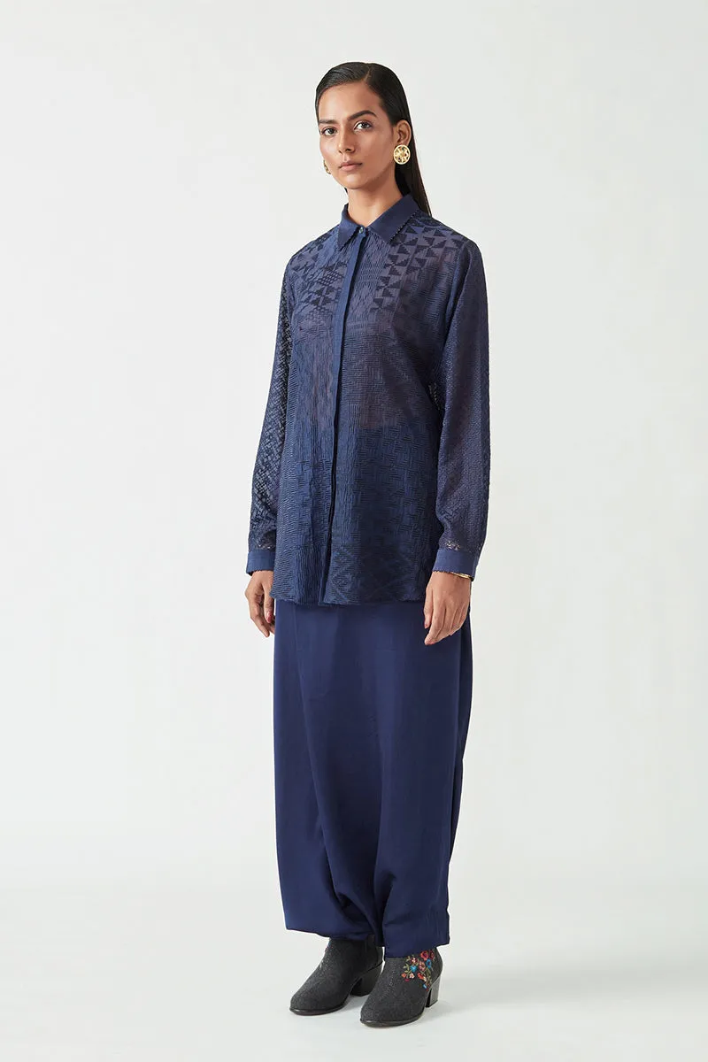 Navy Ellie Embroidered Shirt