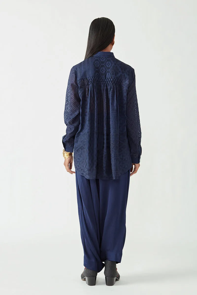 Navy Ellie Embroidered Shirt