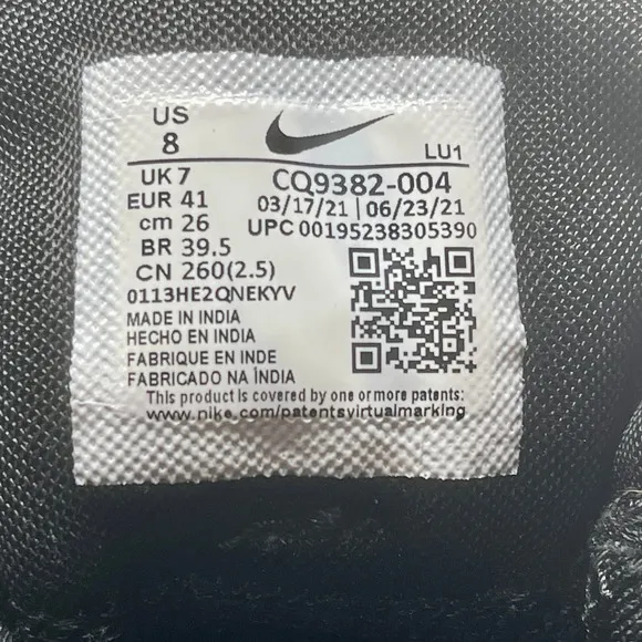 Nike Air Max Impact 2 Mid Sneakers Men's 8 =Wmns 9 1/2 Black 1.1.4.4:J.5.2