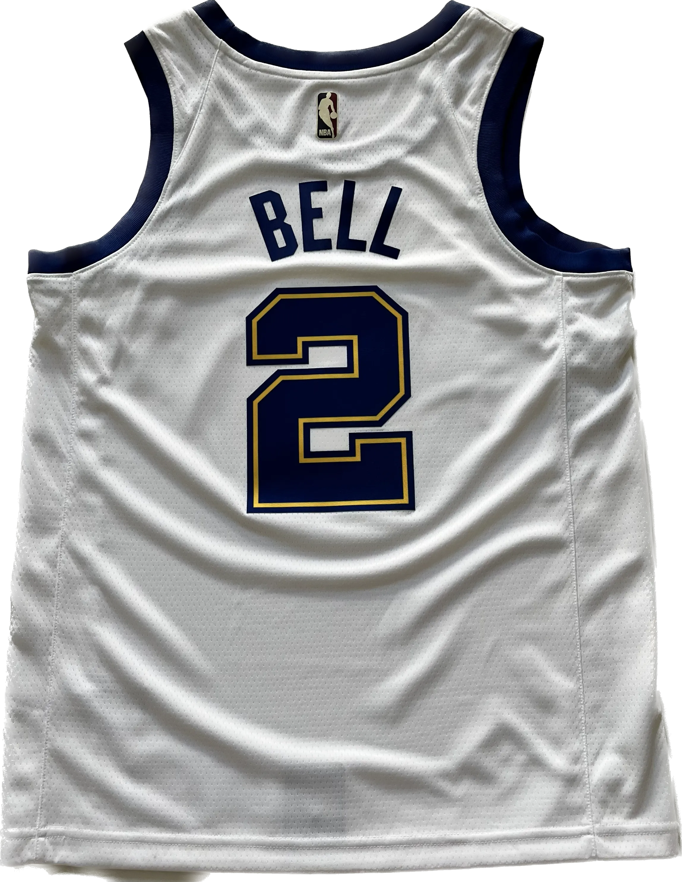 (NWT) Warriors Bell #2 White Basketball Jersey - Nike