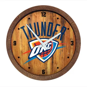 Oklahoma City Thunder: Logo - "Faux" Barrel Top Clock