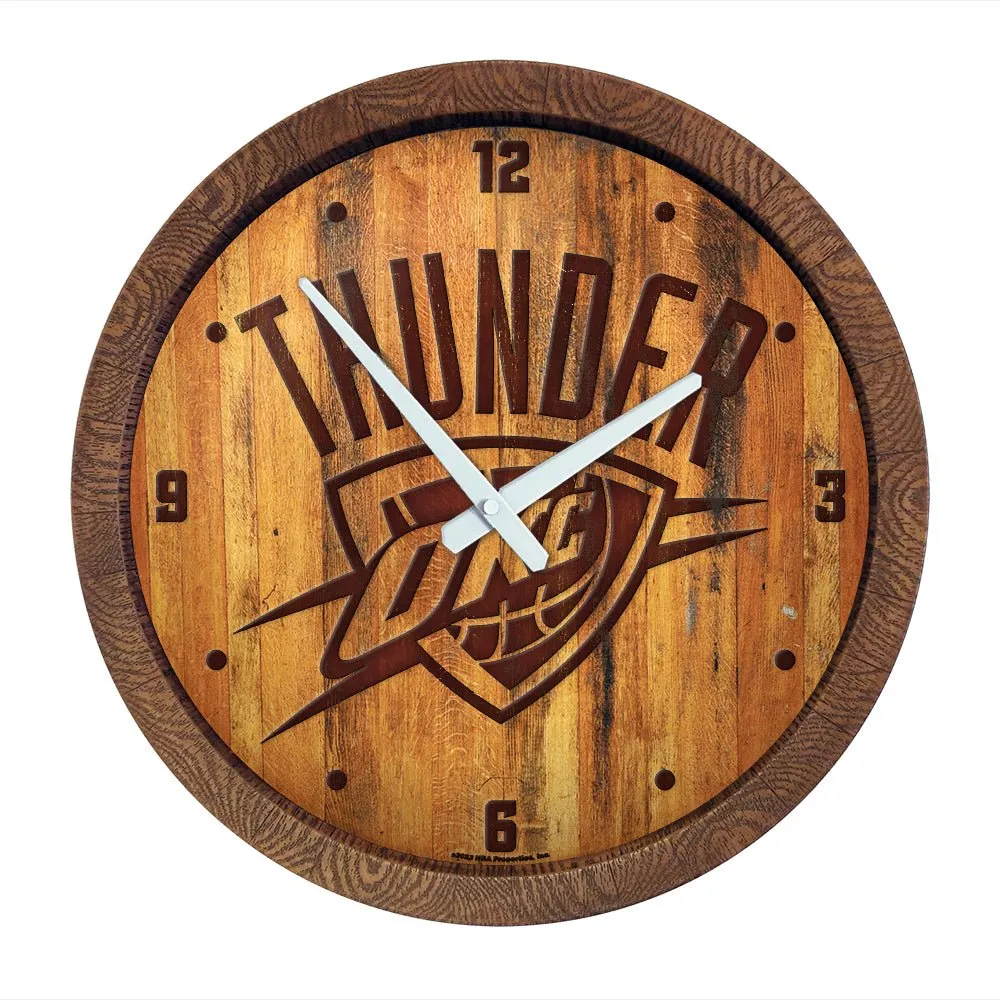 Oklahoma City Thunder: Logo - "Faux" Barrel Top Clock