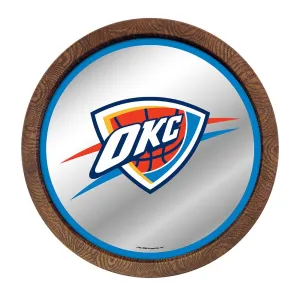 Oklahoma City Thunder: "Faux" Barrel Top Mirrored Wall Sign