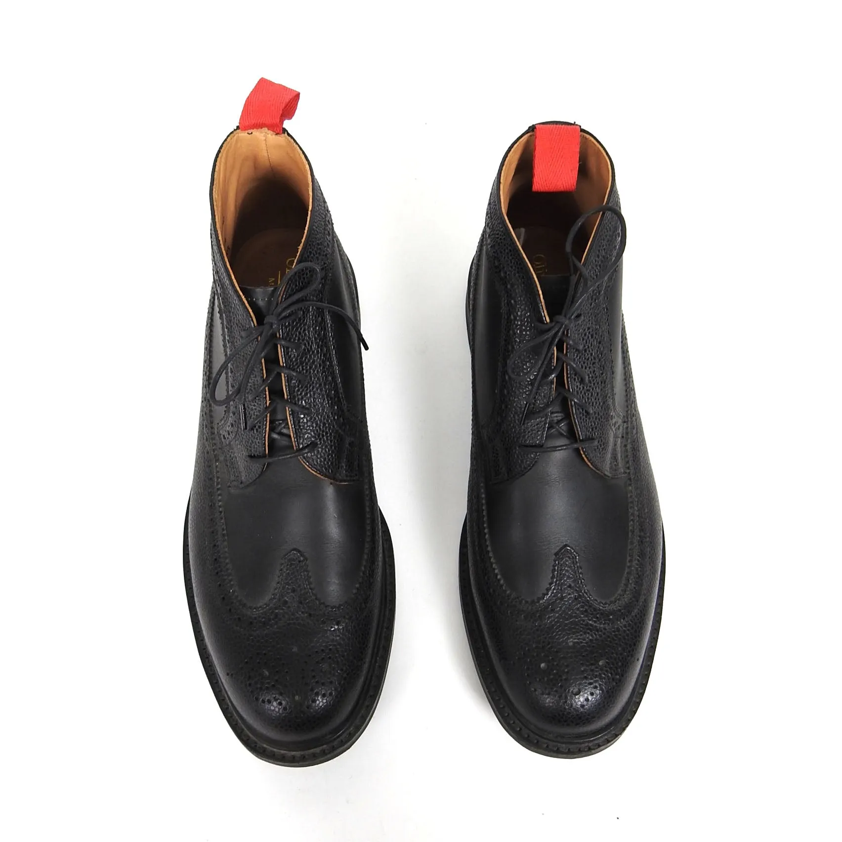 Oliver Spencer Black Pebble Grain Boots Size 12