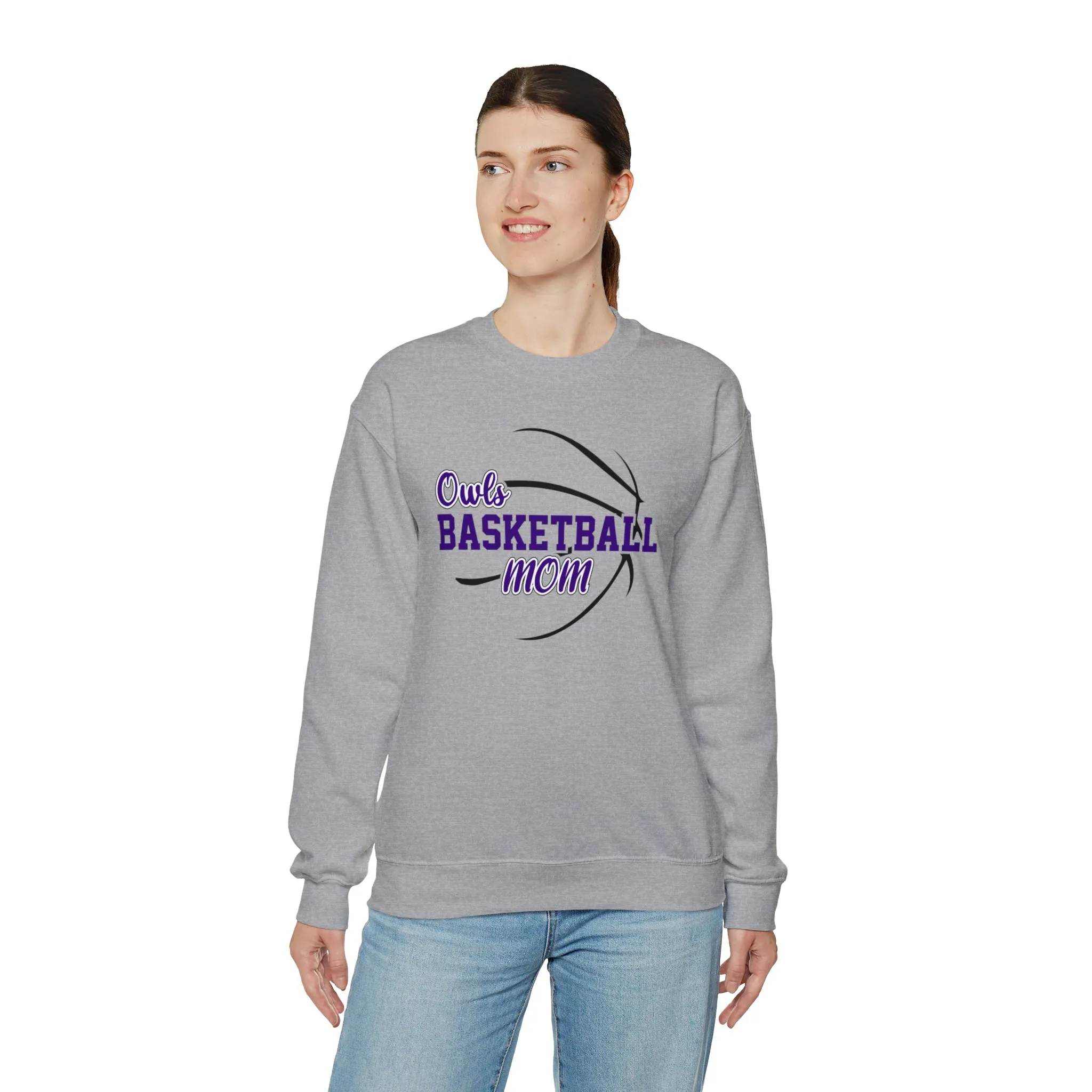 Owls Basketball Mom Unisex Heavy Blend™ Crewneck Sweatshirt