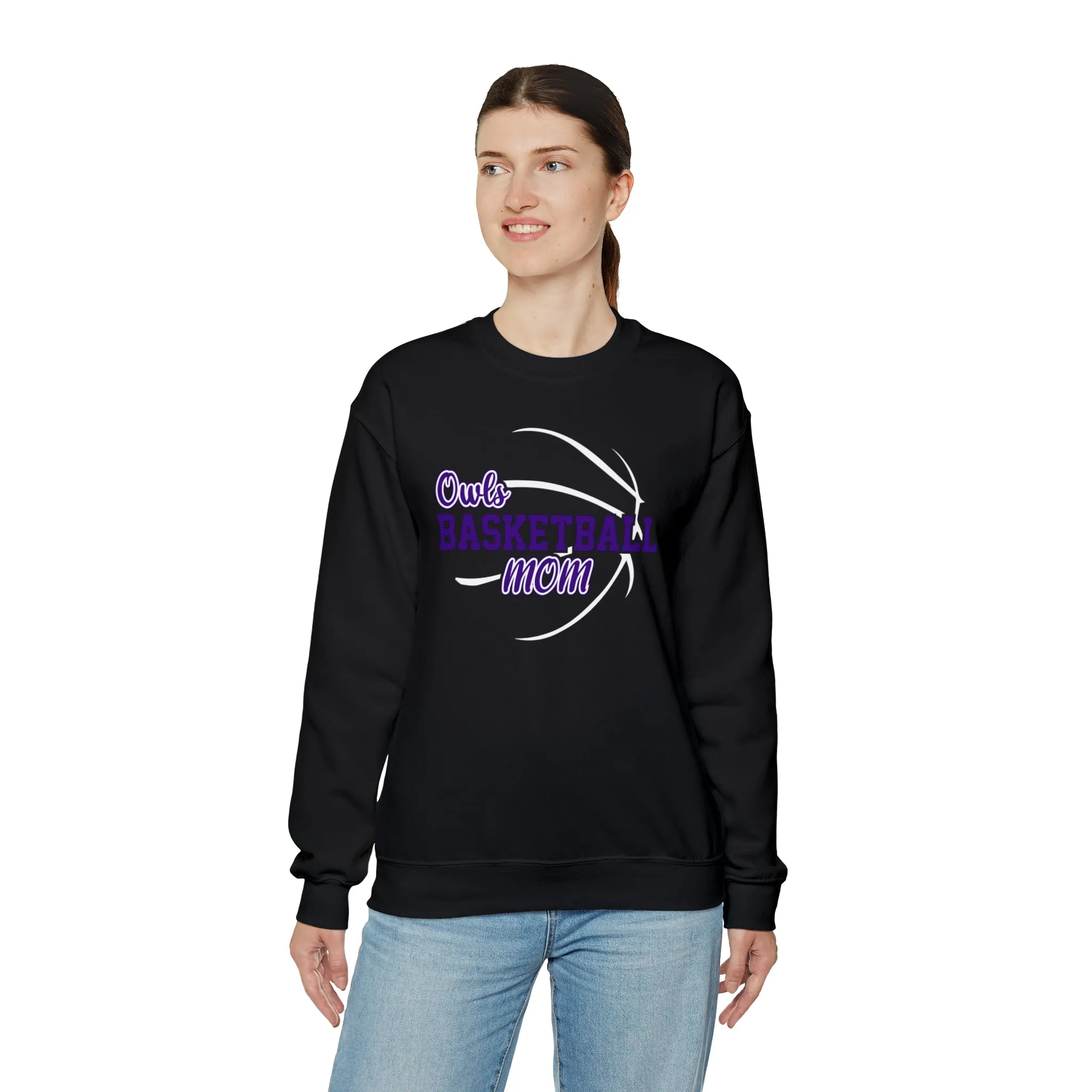 Owls Basketball Mom Unisex Heavy Blend™ Crewneck Sweatshirt