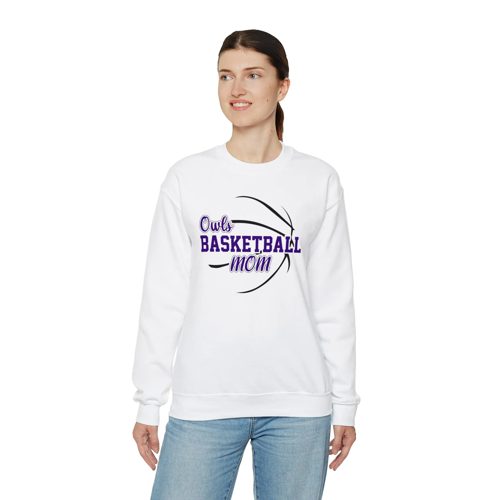 Owls Basketball Mom Unisex Heavy Blend™ Crewneck Sweatshirt