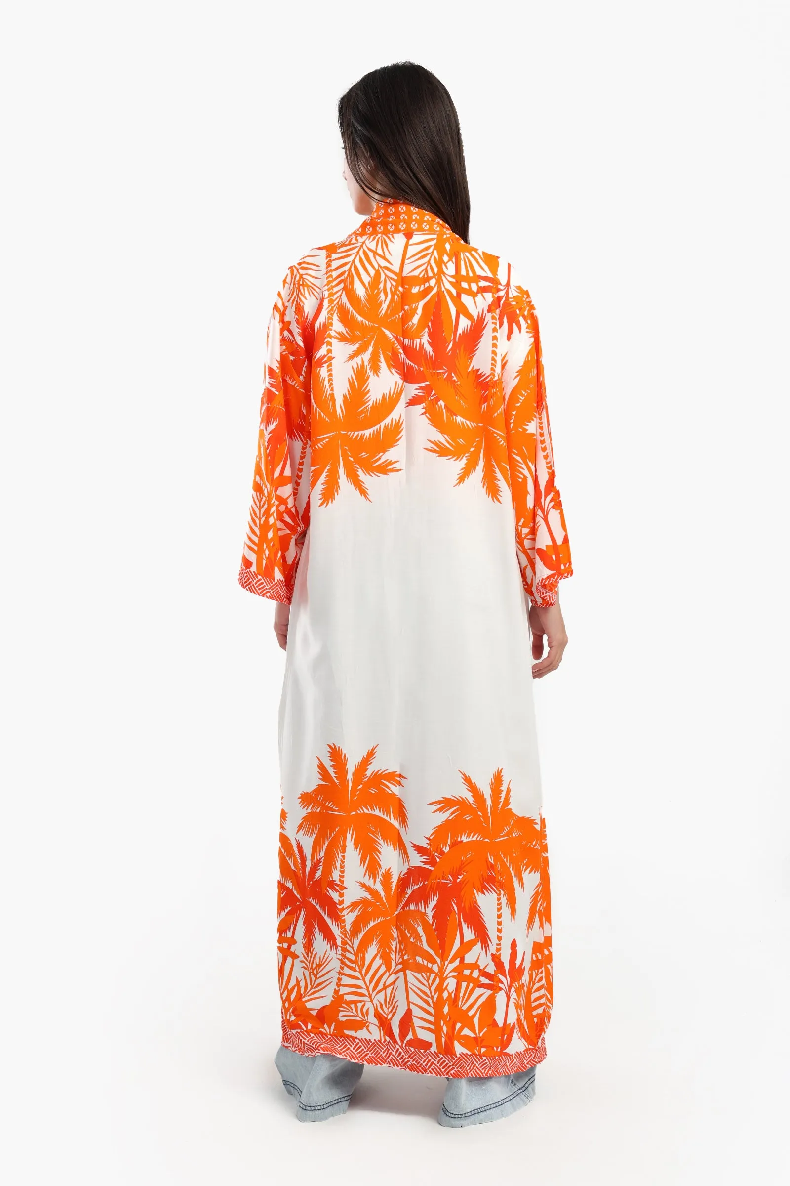 Palm Trees Printed Kimono