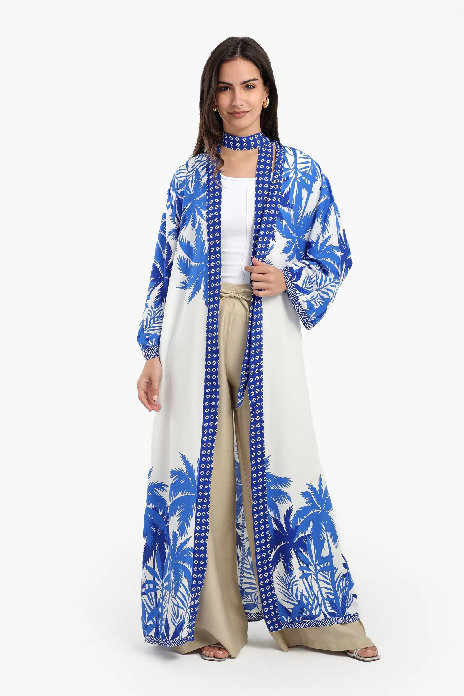 Palm Trees Printed Kimono