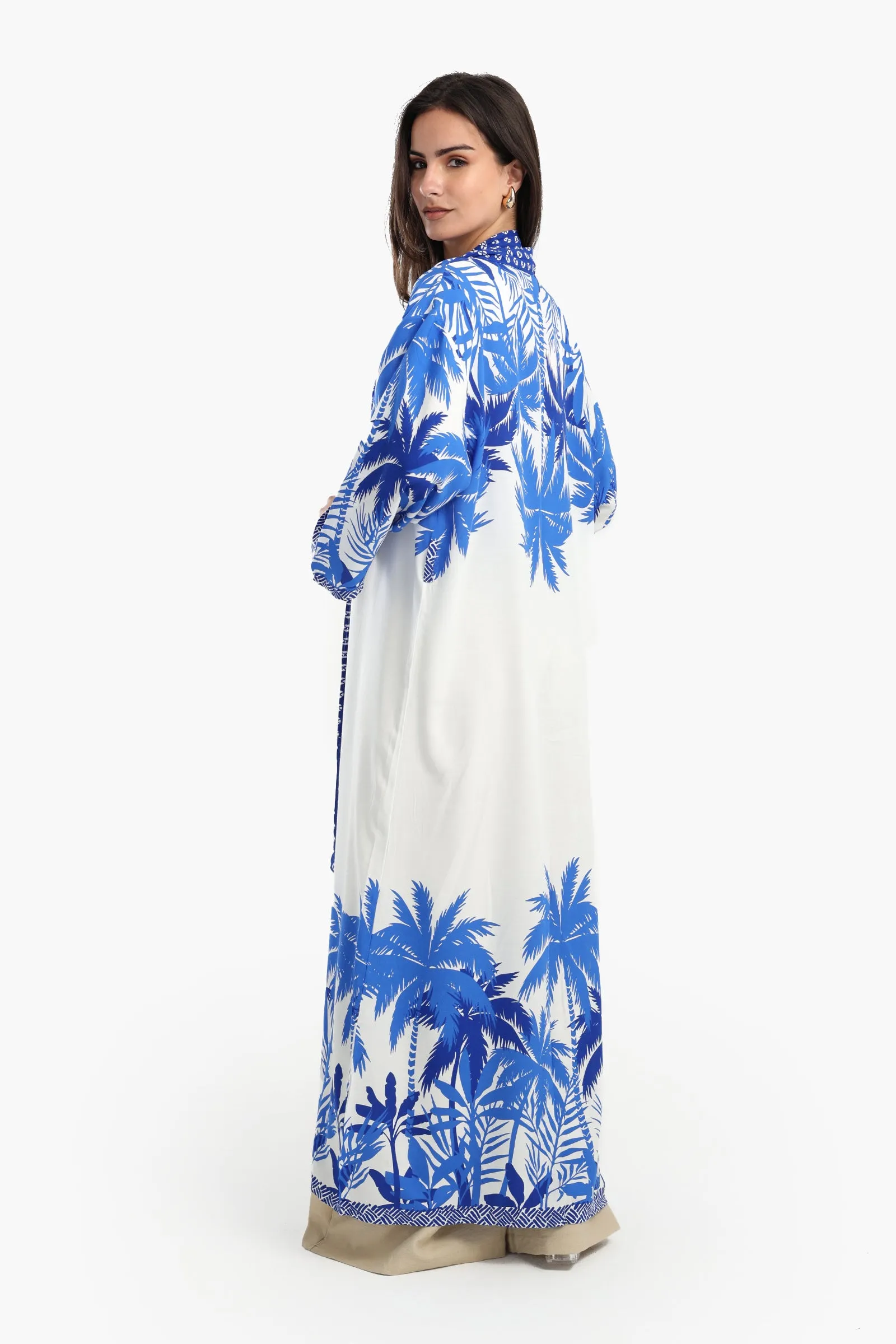 Palm Trees Printed Kimono