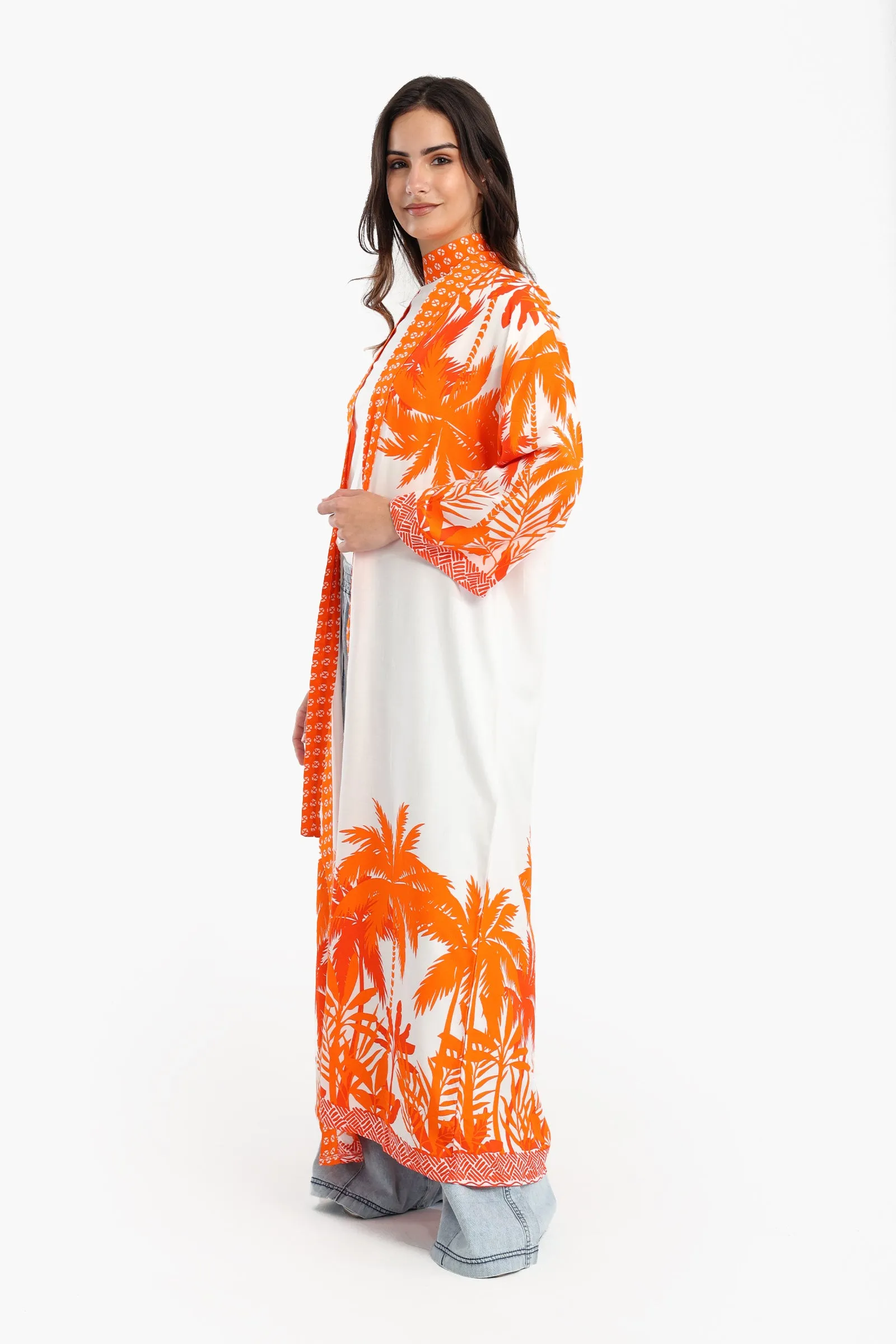 Palm Trees Printed Kimono