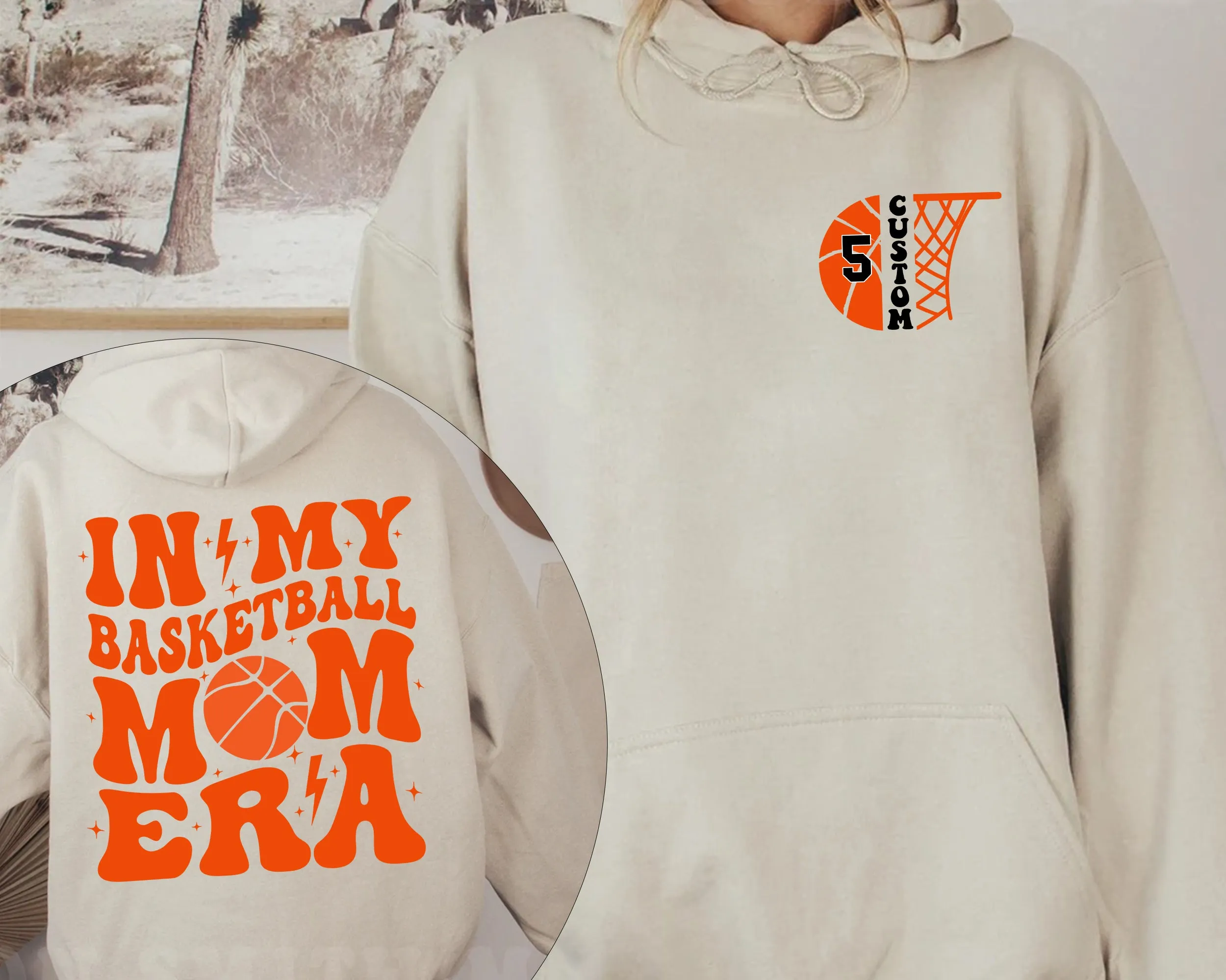Personalized In My Basketball Mom Era Hoodie, In My Mom Era Sweatshirt, Custom Basketball Mom Sweatshirt, Basketball Sweatshirt,Game Day