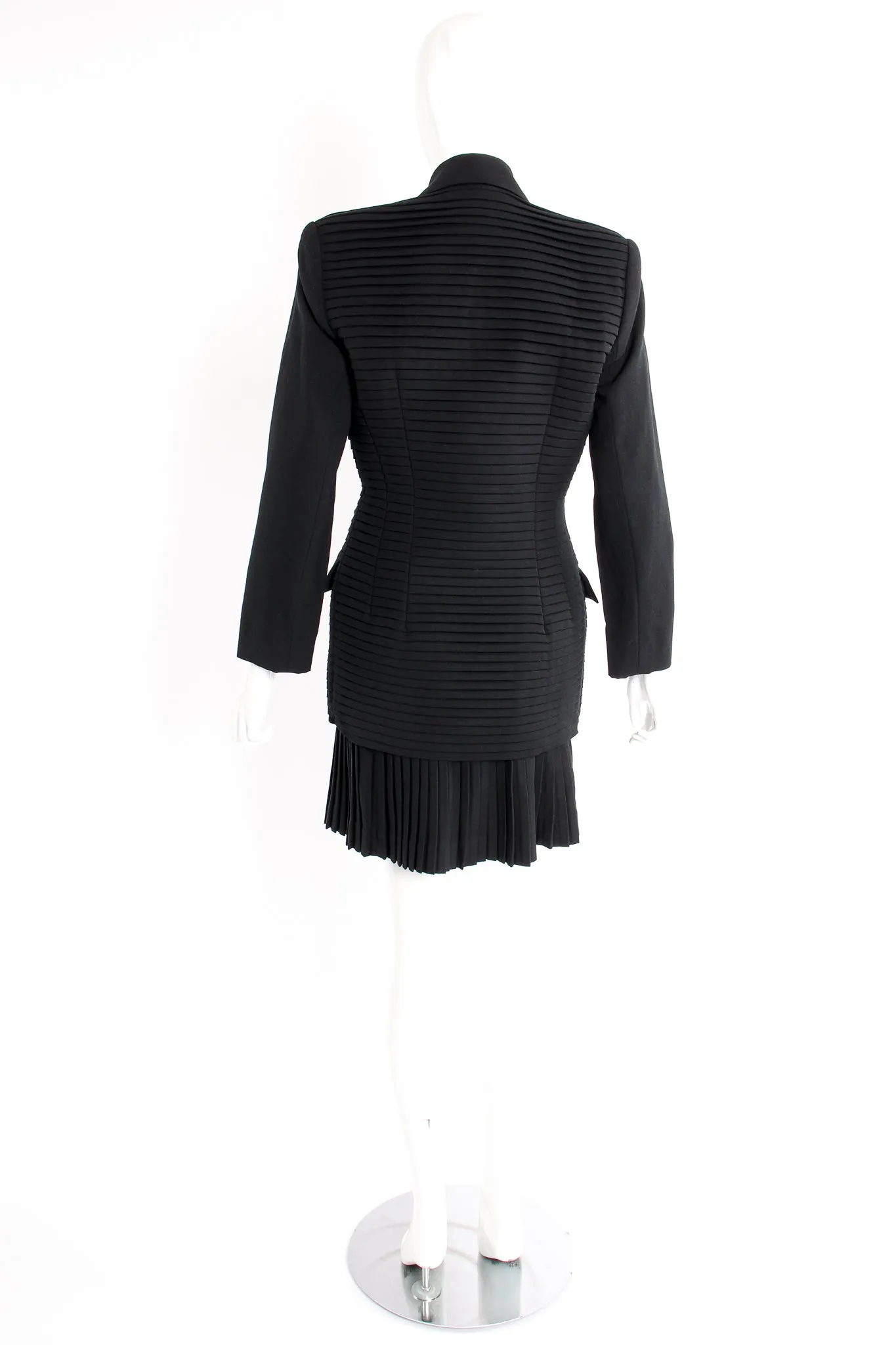 Pleated Tuck Jacket & Skirt Suit